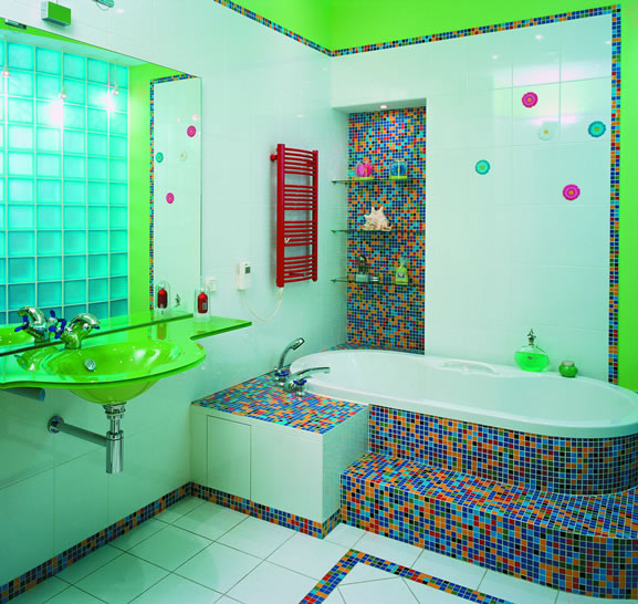 Зеленый цвет в ванной